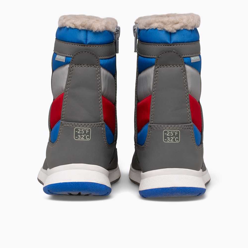 Boys' Merrell Alpine Puffer Waterproof Boots Grey/Royal/Red | Israel-4367012