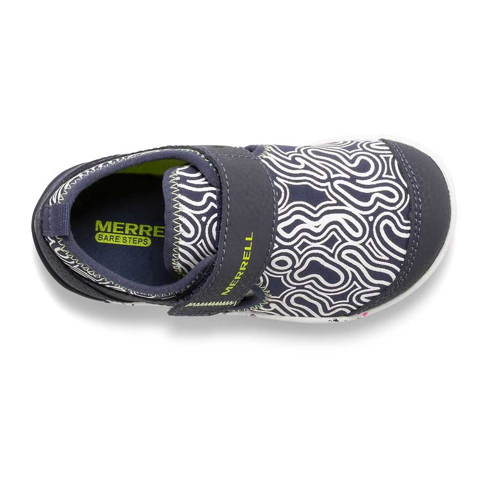 Boys' Merrell Bare Steps® H2O Slip On Shoes Navy/Light Green | Israel-641982