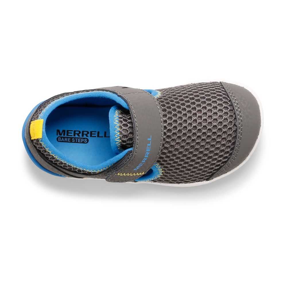 Boys' Merrell Bare Steps® H2O Sneakers Grey/Black/Royal | Israel-2793186