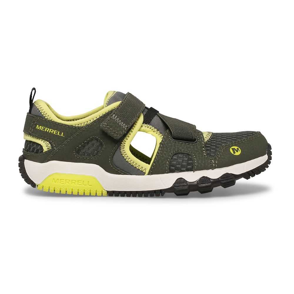 Boys\' Merrell Hydro Water Shoes Olive/Light Green | Israel-0182467