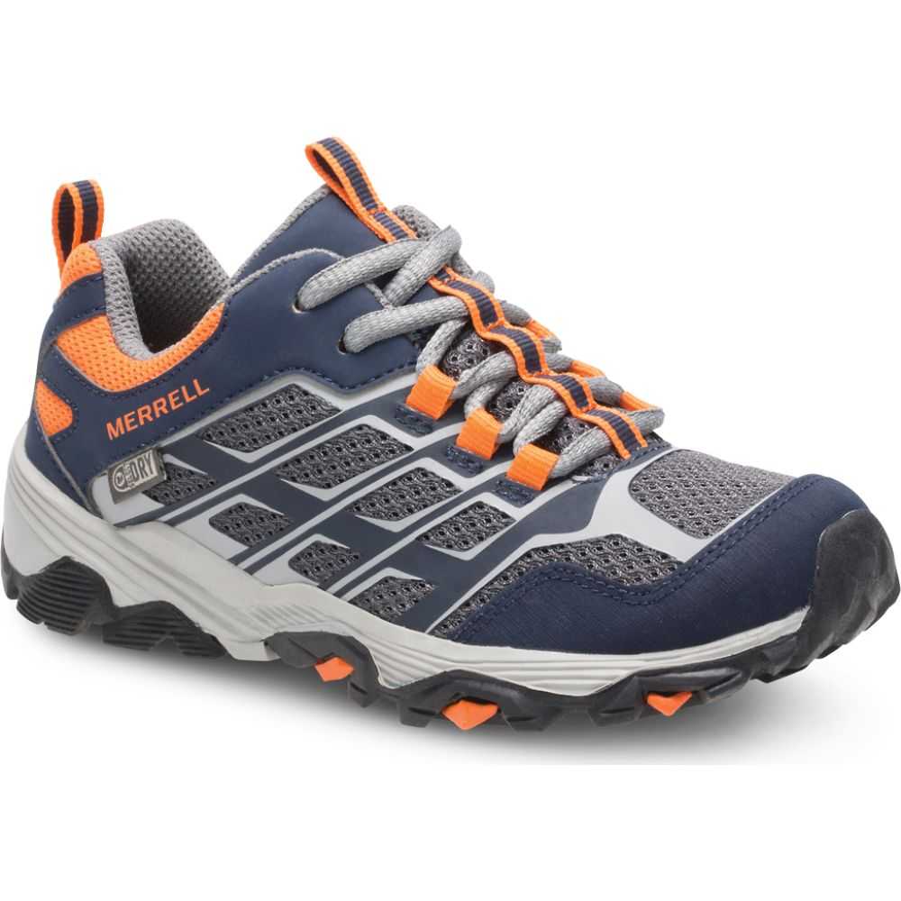 Boys' Merrell Moab FST Low Sneakers Navy/Grey/Orange | Israel-2139478