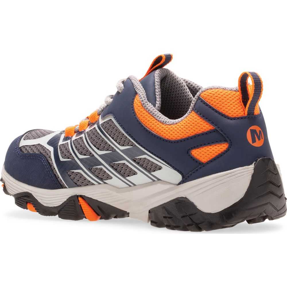 Boys' Merrell Moab FST Low Sneakers Navy/Grey/Orange | Israel-2139478