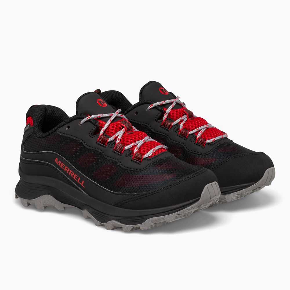 Boys' Merrell Moab Speed Low Waterproof Sneakers Grey/Black/Red | Israel-403172