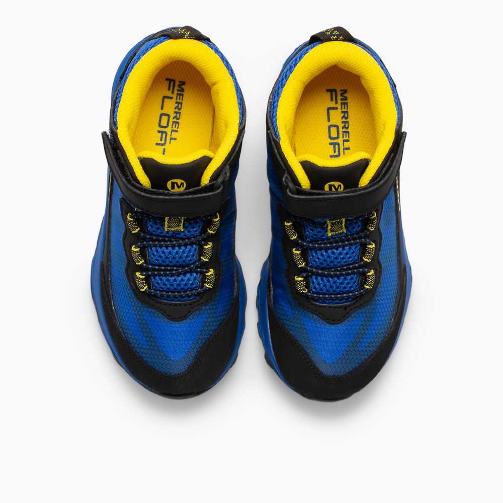 Boys' Merrell Moab Speed Mid A/C Waterproof Waterproof Boots Black/Royal/Yellow | Israel-791384