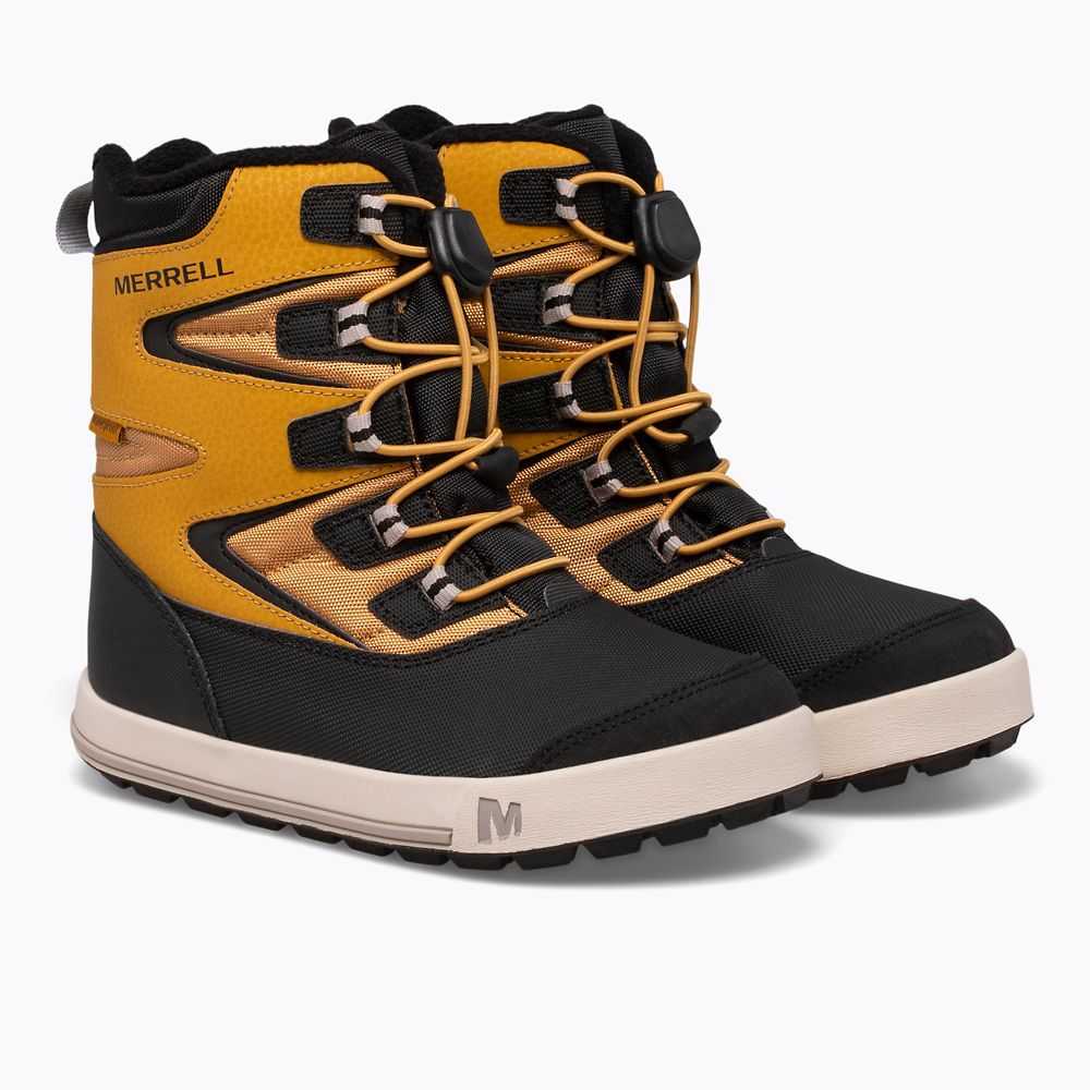 Boys' Merrell Snow Bank 3.0 Snow Boots Brown Yellow/Black | Israel-081294