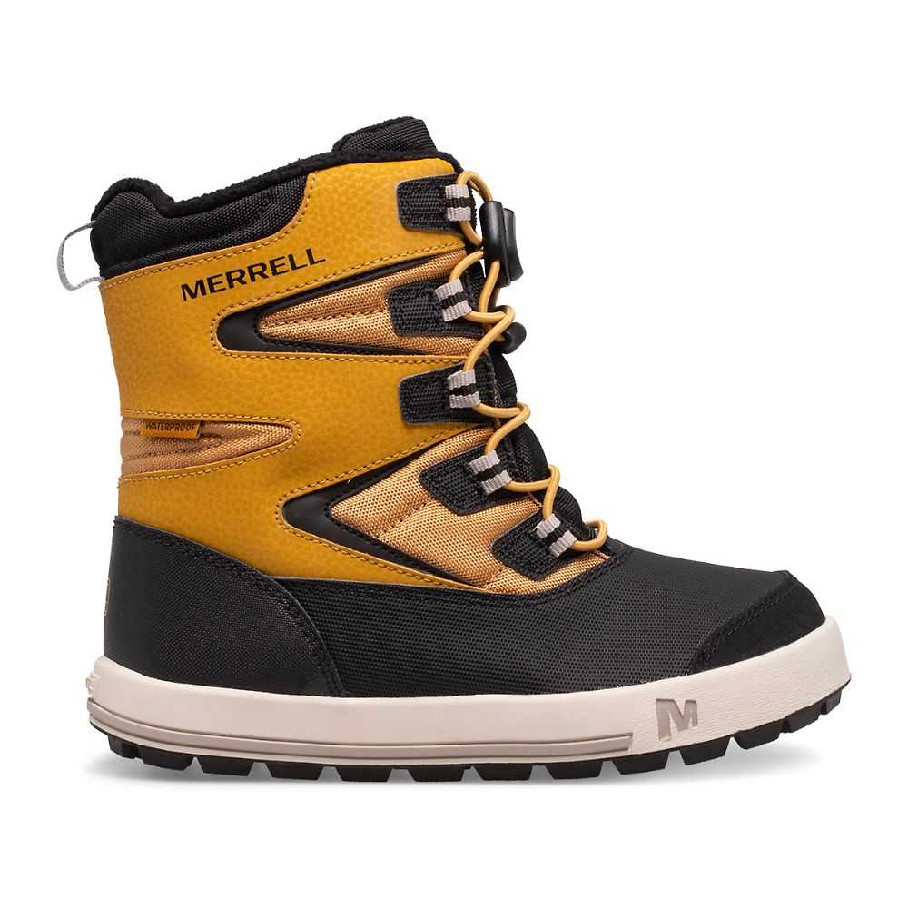 Boys' Merrell Snow Bank 3.0 Snow Boots Brown Yellow/Black | Israel-081294