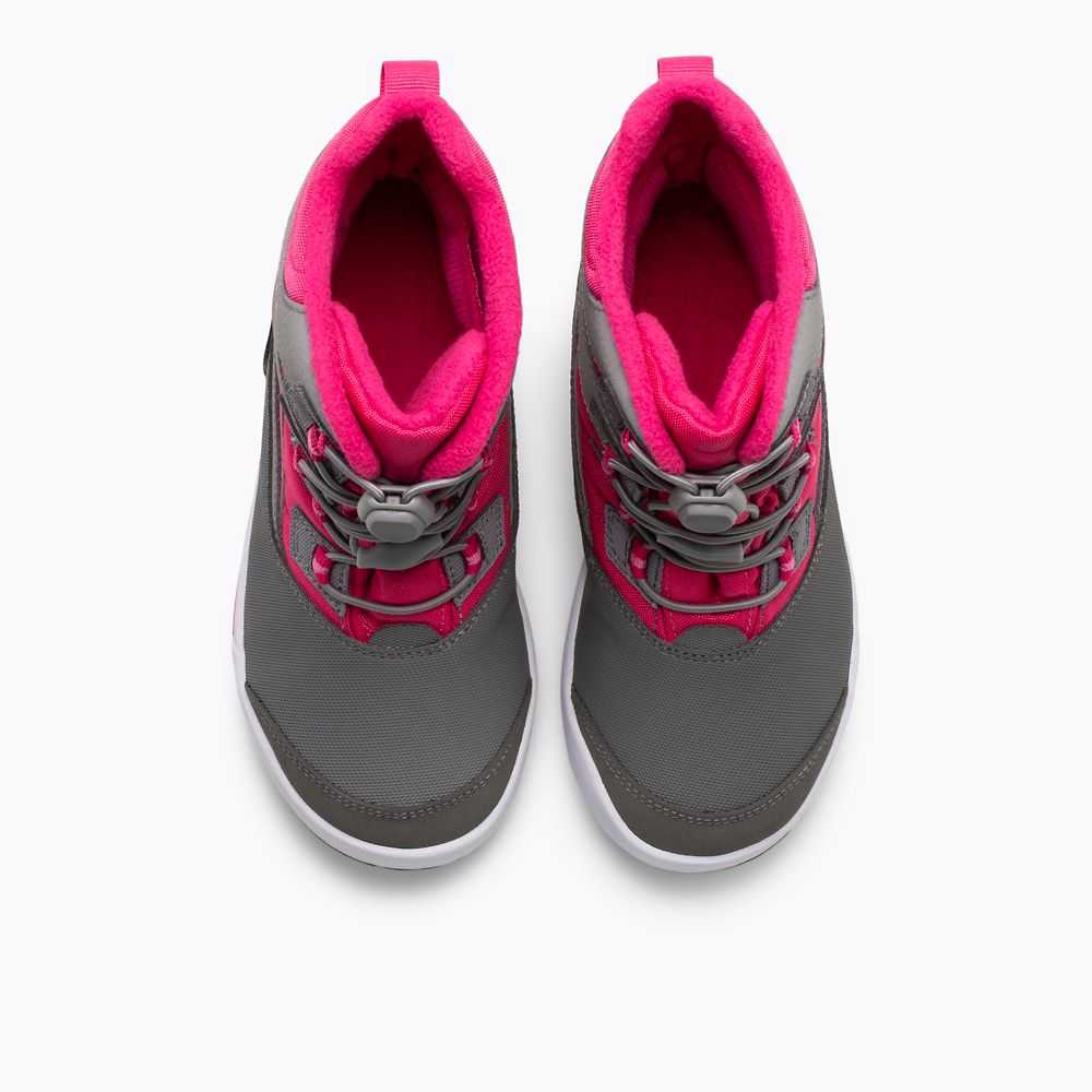 Boys' Merrell Snow Bank 3.0 Snow Boots Grey/Fuchsia | Israel-1906387