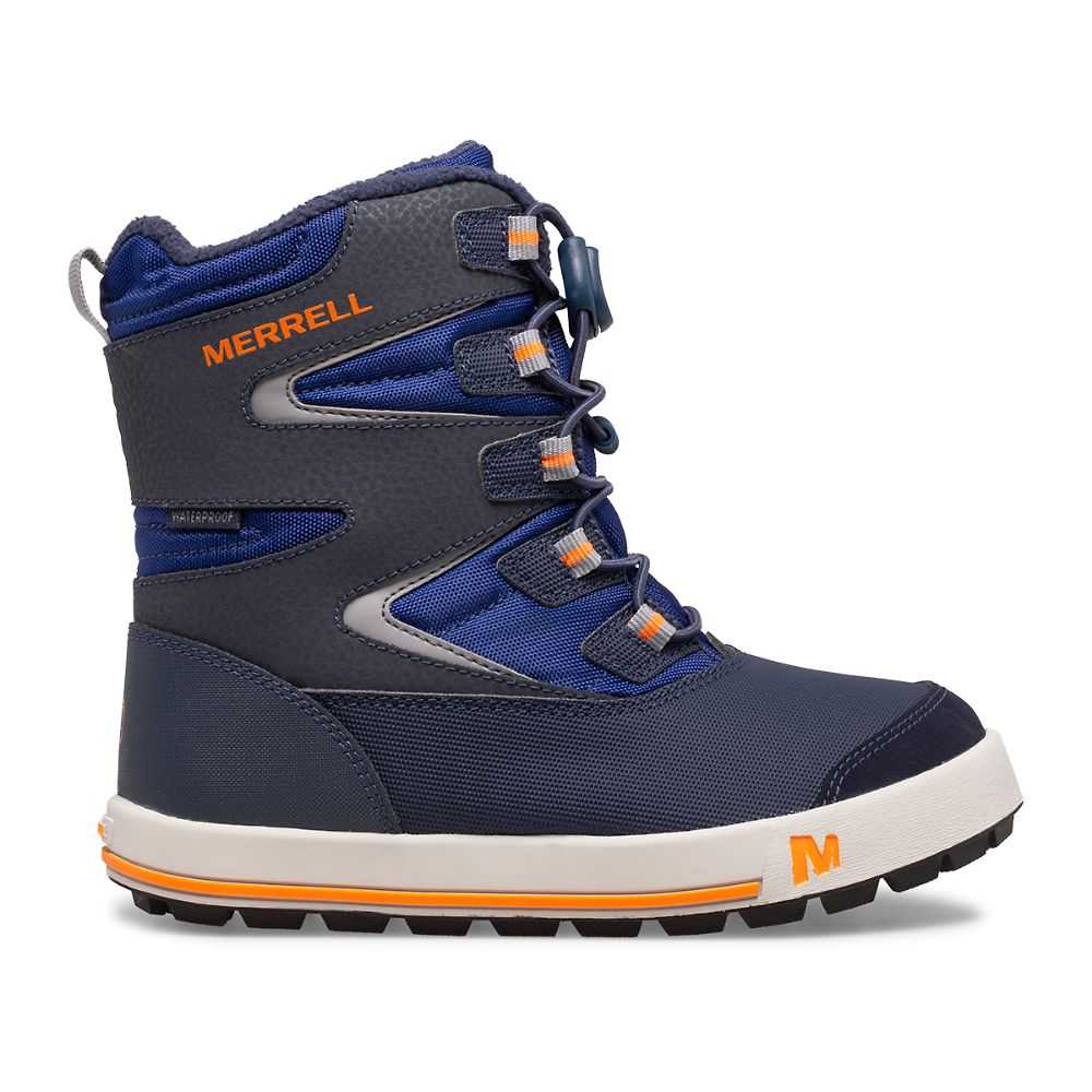 Boys\' Merrell Snow Bank 3.0 Snow Boots Navy/ Orange | Israel-1076482