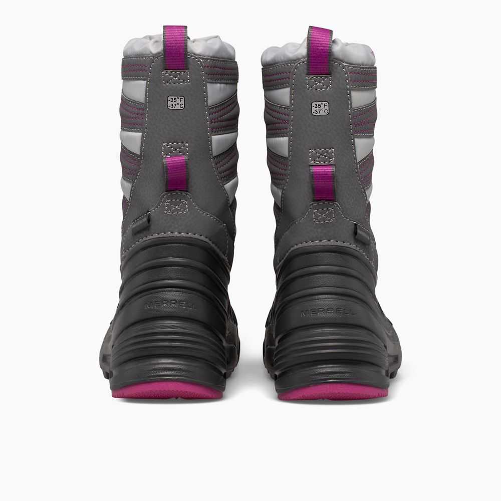 Boys' Merrell Snow Quest Lite 3.0 Snow Boots Grey/Fuchsia | Israel-208649