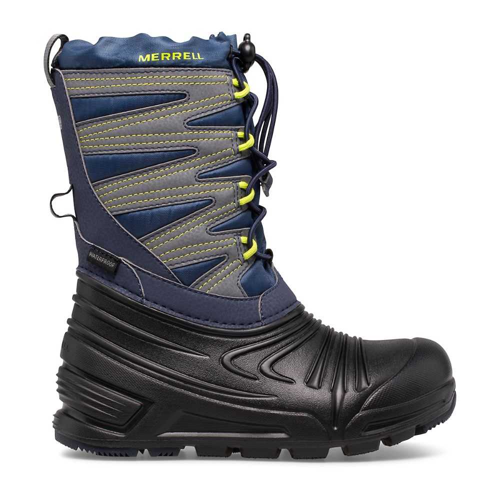 Boys' Merrell Snow Quest Lite 3.0 Snow Boots Navy/Black/Grey | Israel-812960