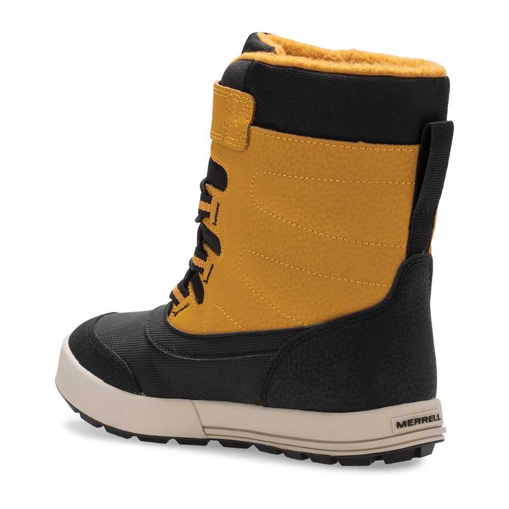 Boys' Merrell Snowstorm Snow Boots Brown Yellow/Black | Israel-167943