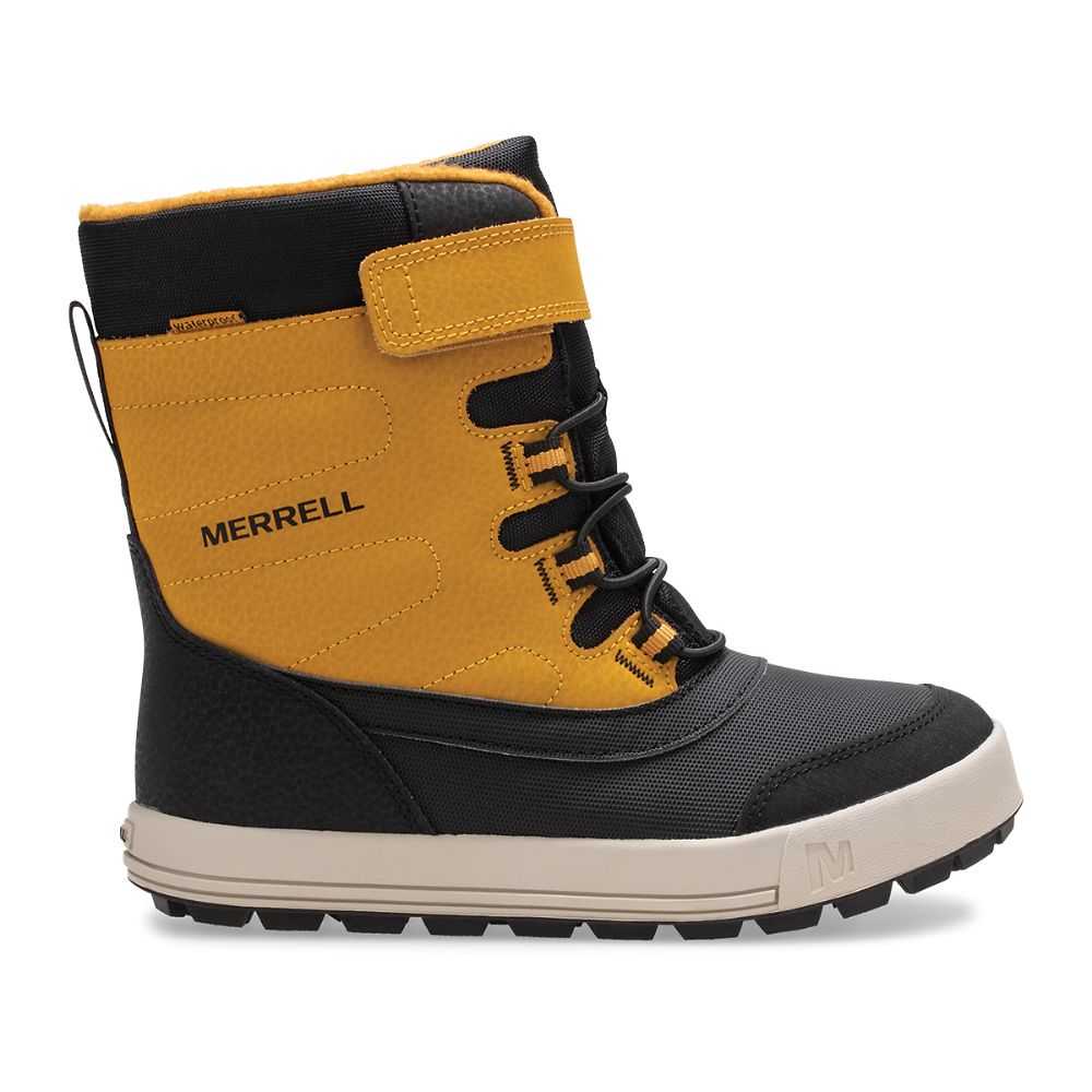 Boys\' Merrell Snowstorm Snow Boots Brown Yellow/Black | Israel-167943