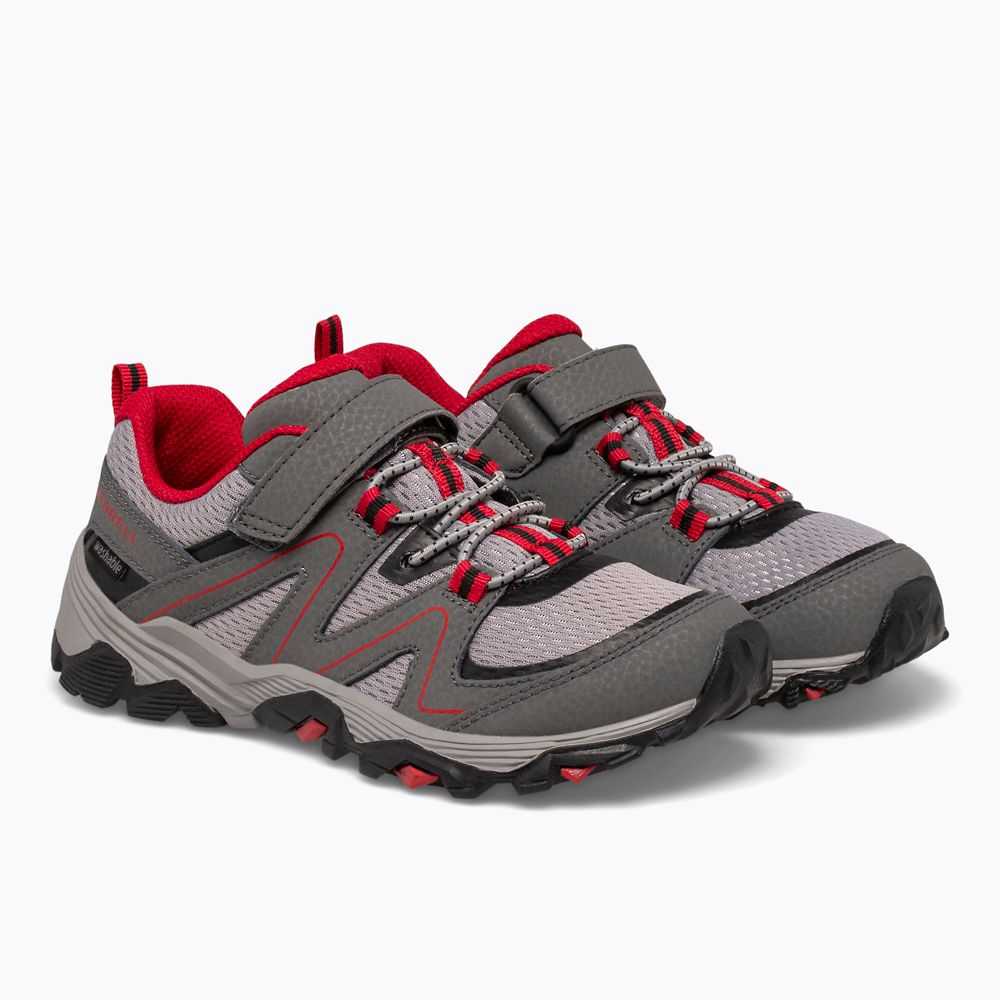 Boys' Merrell Trail Quest Sneakers Grey/Red/Black | Israel-698027