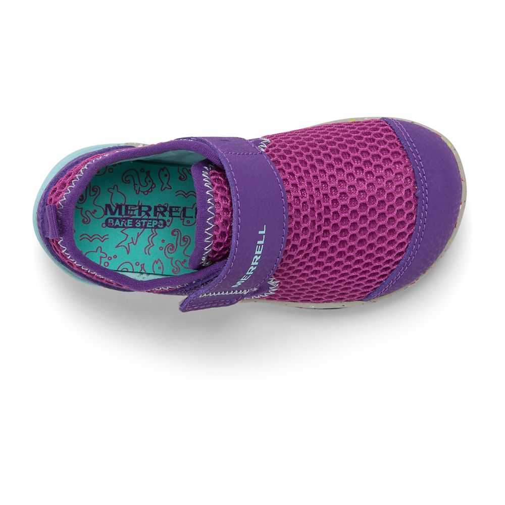 Girls' Merrell Bare Steps® H2O Sneakers Purple/Turquoise | Israel-704812