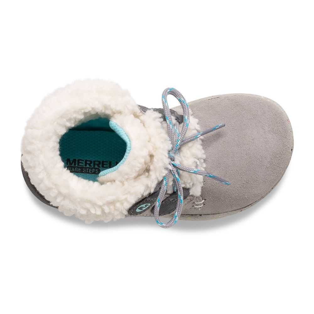 Girls' Merrell Bare Steps® Winter Boots Grey/Turquoise | Israel-984762