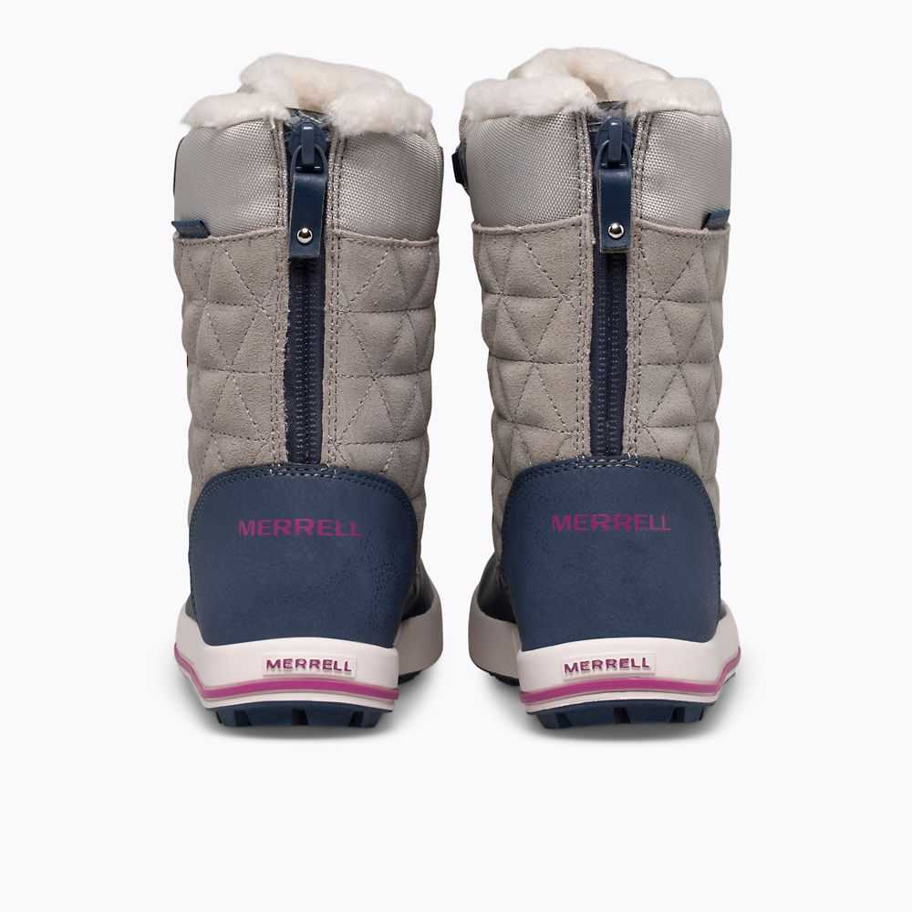 Girls' Merrell Heidi Waterproof Boots Grey/Navy | Israel-098361