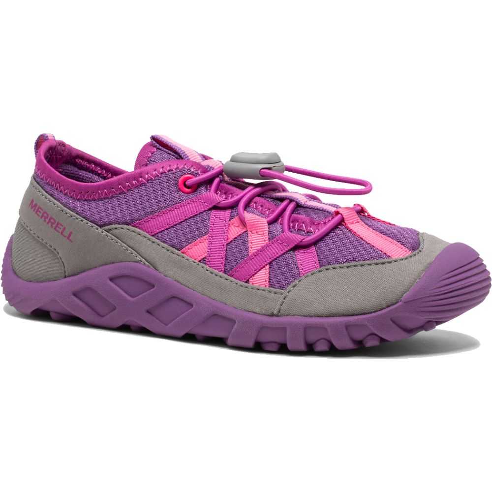 Girls' Merrell Hydro Hiking Sandals Grey/Fuchsia | Israel-021468