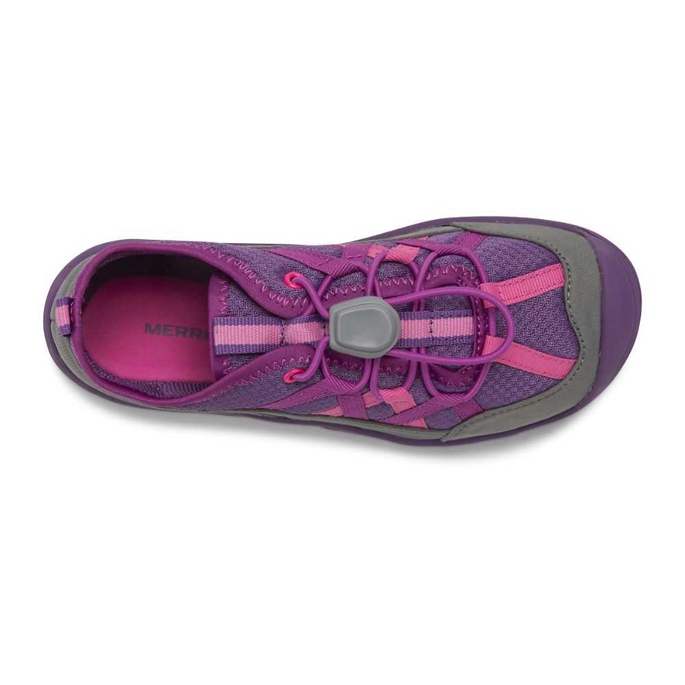 Girls' Merrell Hydro Hiking Sandals Grey/Fuchsia | Israel-021468