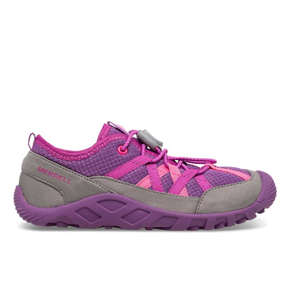 Girls\' Merrell Hydro Hiking Sandals Grey/Fuchsia | Israel-021468