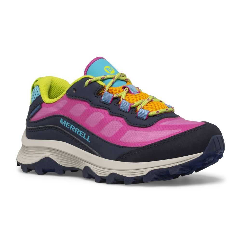 Girls' Merrell Moab Speed Low Waterproof Sneakers Navy/Multicolor | Israel-4087391