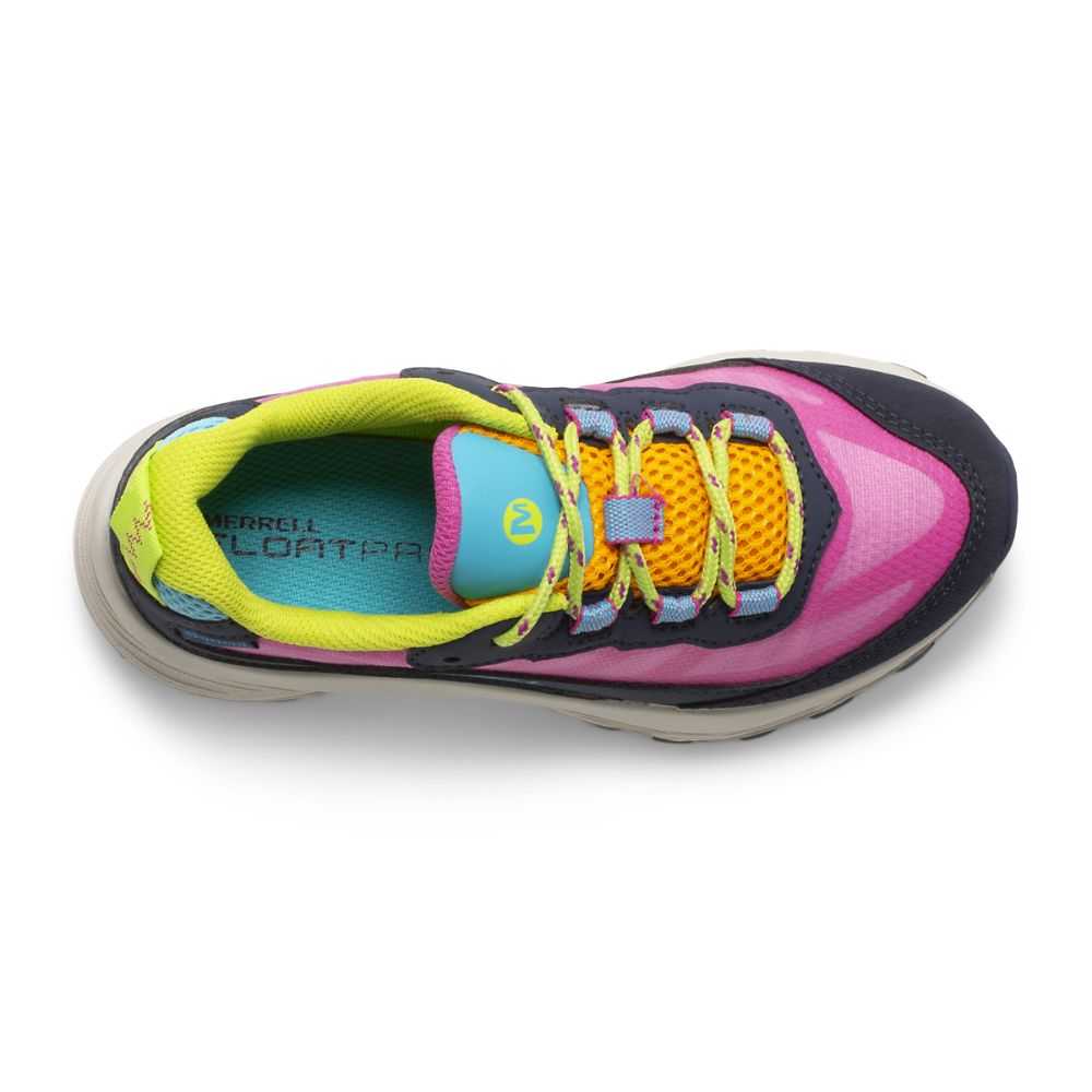 Girls' Merrell Moab Speed Low Waterproof Sneakers Navy/Multicolor | Israel-4087391