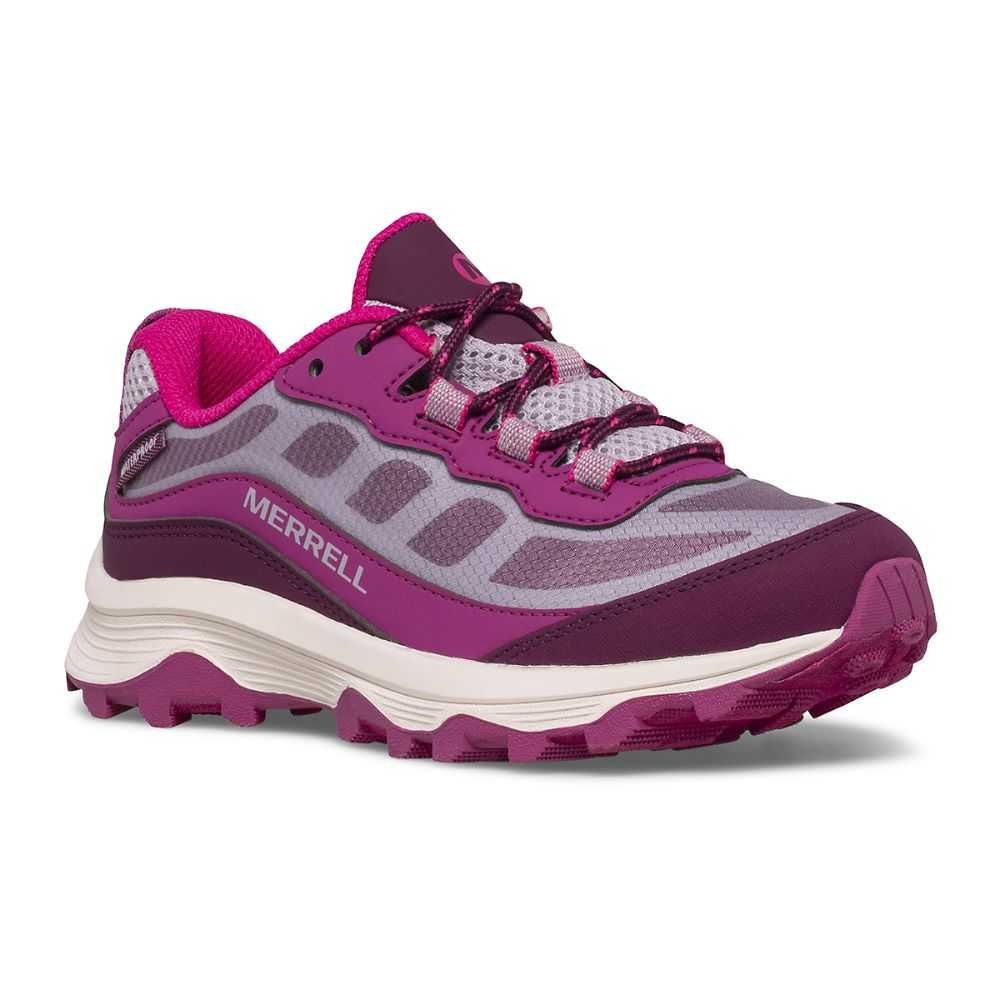 Girls' Merrell Moab Speed Low Waterproof Sneakers Grey/Fuchsia | Israel-604739