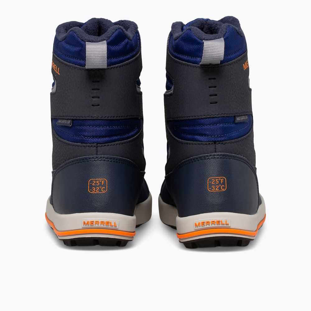 Girls' Merrell Snow Bank 3.0 Snow Boots Navy/ Orange | Israel-746082