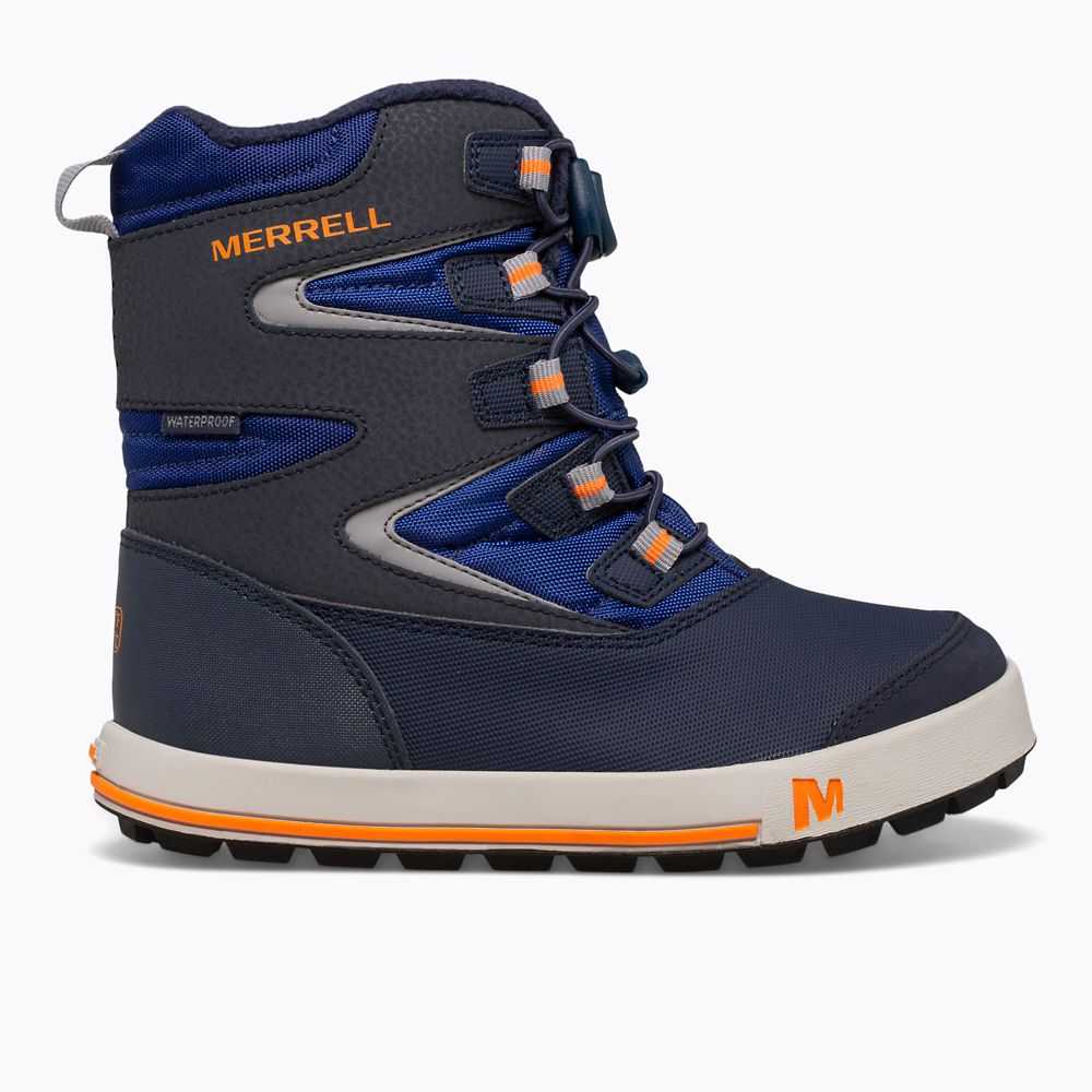 Girls\' Merrell Snow Bank 3.0 Snow Boots Navy/ Orange | Israel-746082