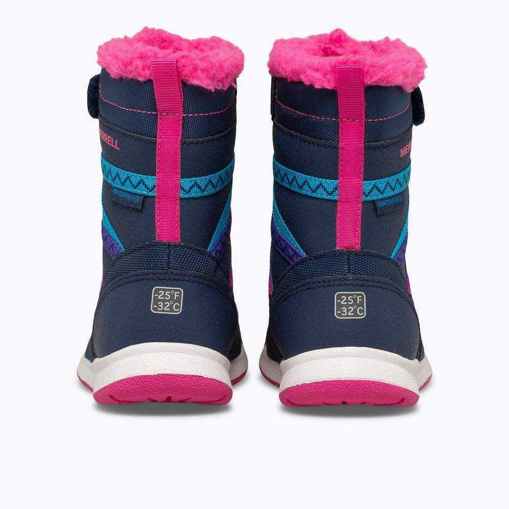 Girls' Merrell Snow Crush 2.0 Waterproof Boots Navy/Multicolor | Israel-2709614