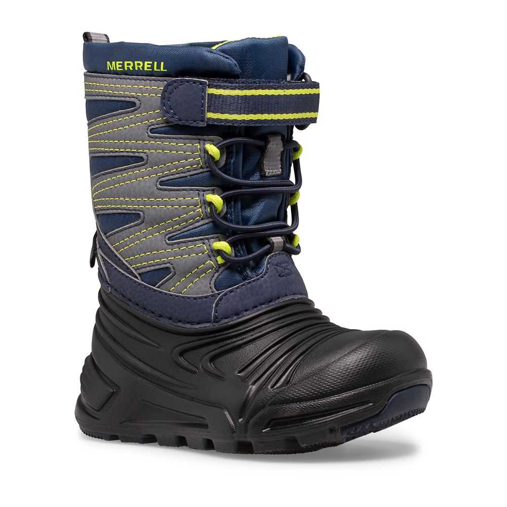 Girls' Merrell Snow Quest Lite 3.0 Snow Boots Navy/Black/Grey | Israel-3728190