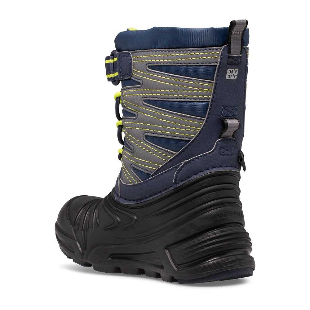 Girls' Merrell Snow Quest Lite 3.0 Snow Boots Navy/Black/Grey | Israel-3728190