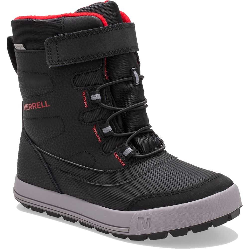 Girls' Merrell Snowstorm Snow Boots Black/Grey/Red | Israel-4912306