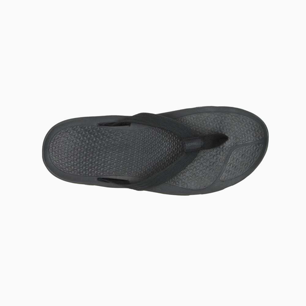 Men's Merrell Breakwater Flip Flops Black | Israel-680734