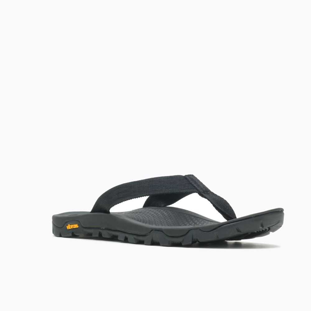 Men's Merrell Breakwater Flip Flops Black | Israel-680734