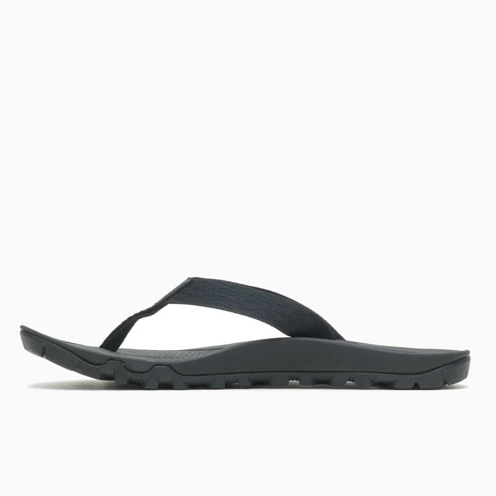 Men's Merrell Breakwater Flip Flops Black | Israel-680734