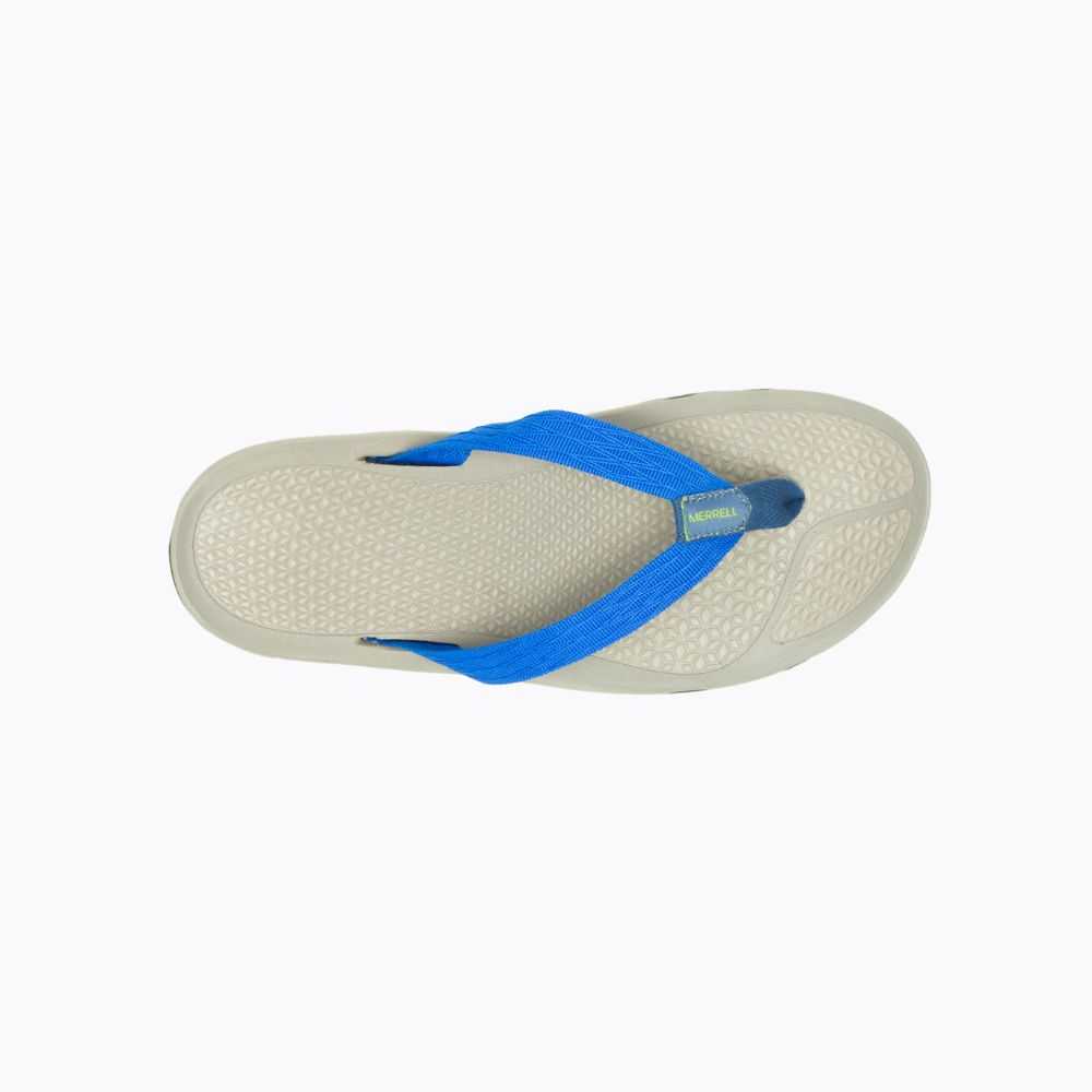 Men's Merrell Breakwater Flip Flops Blue | Israel-807461