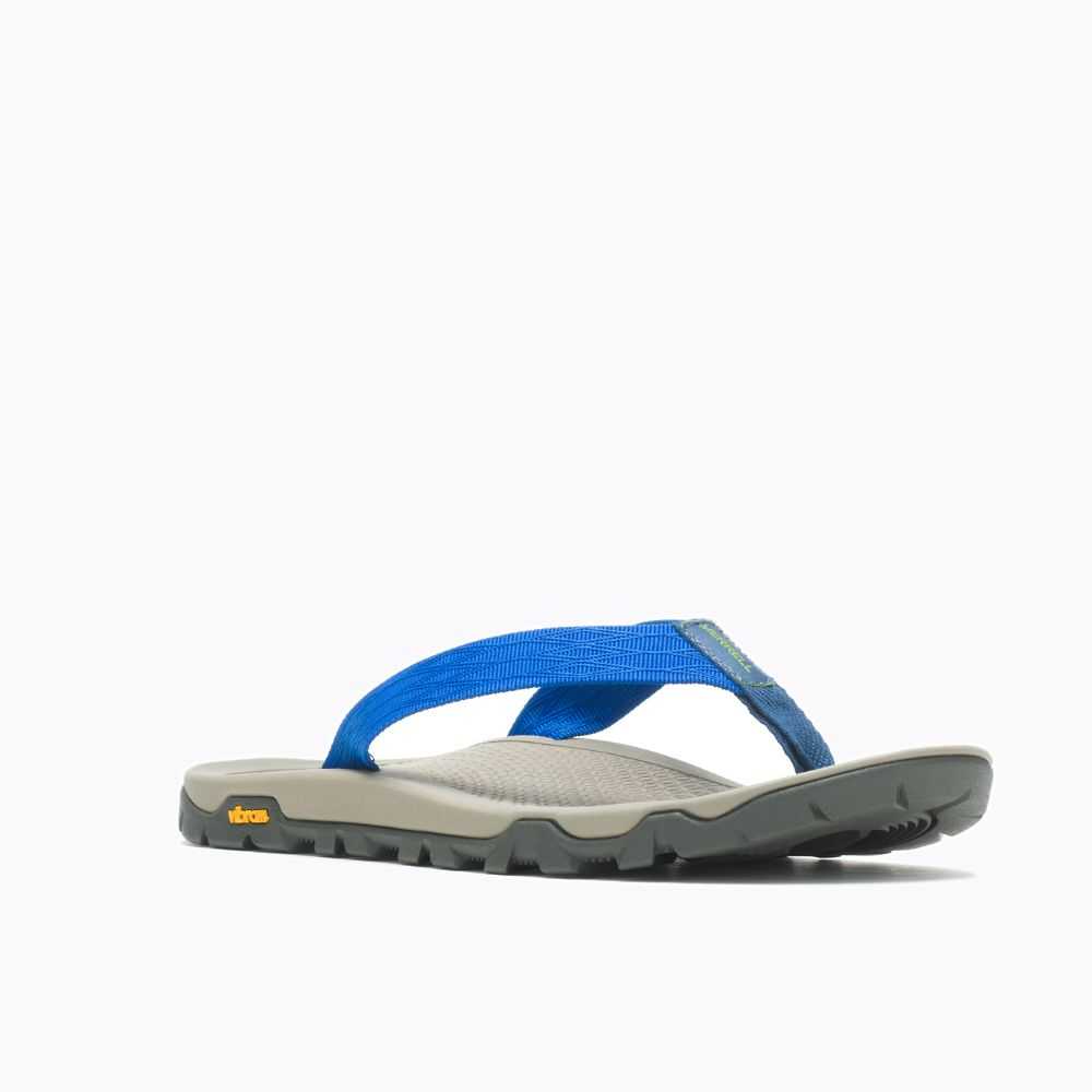 Men's Merrell Breakwater Flip Flops Blue | Israel-807461