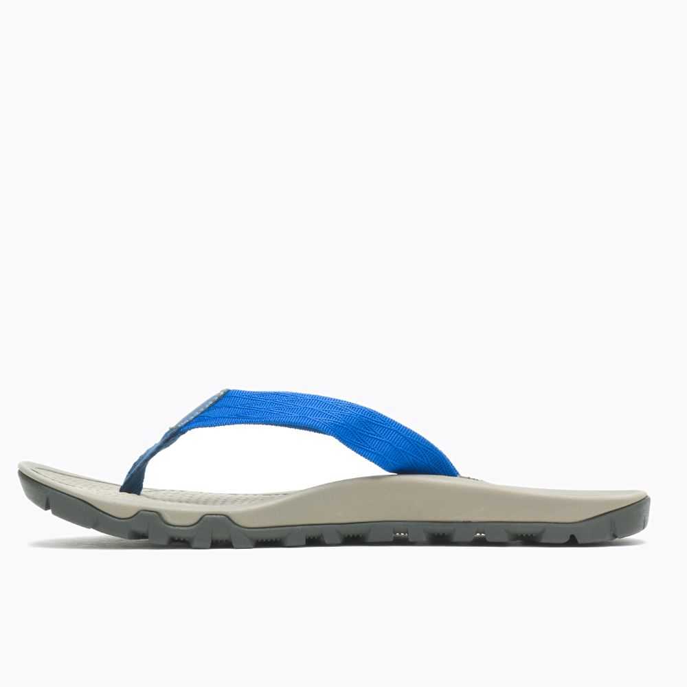 Men's Merrell Breakwater Flip Flops Blue | Israel-807461