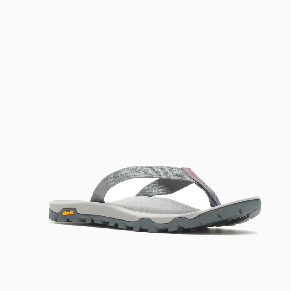 Men's Merrell Breakwater Flip Flops Deep Grey | Israel-046872