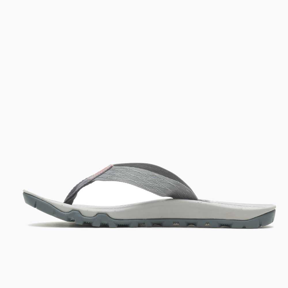 Men's Merrell Breakwater Flip Flops Deep Grey | Israel-046872