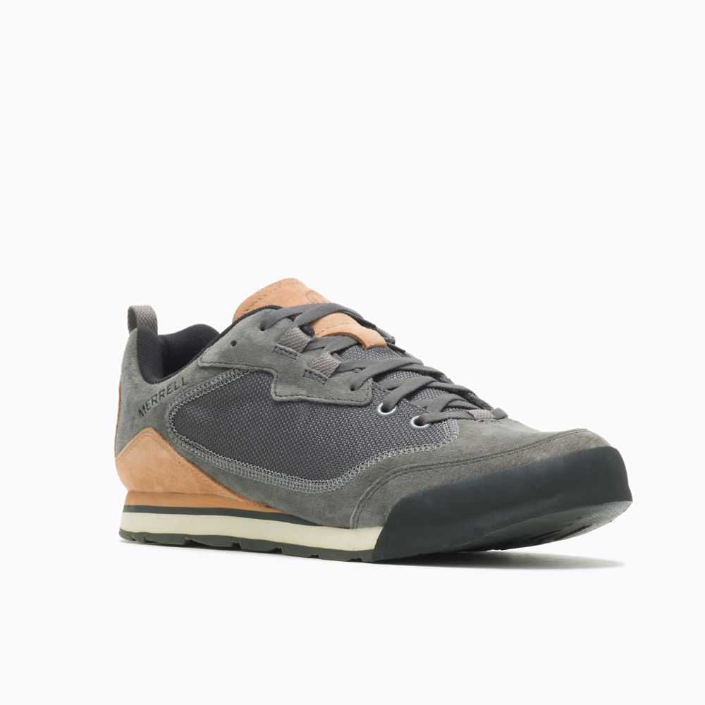 Men's Merrell Burnt Rock Travel Suede Sneakers Grey | Israel-760328