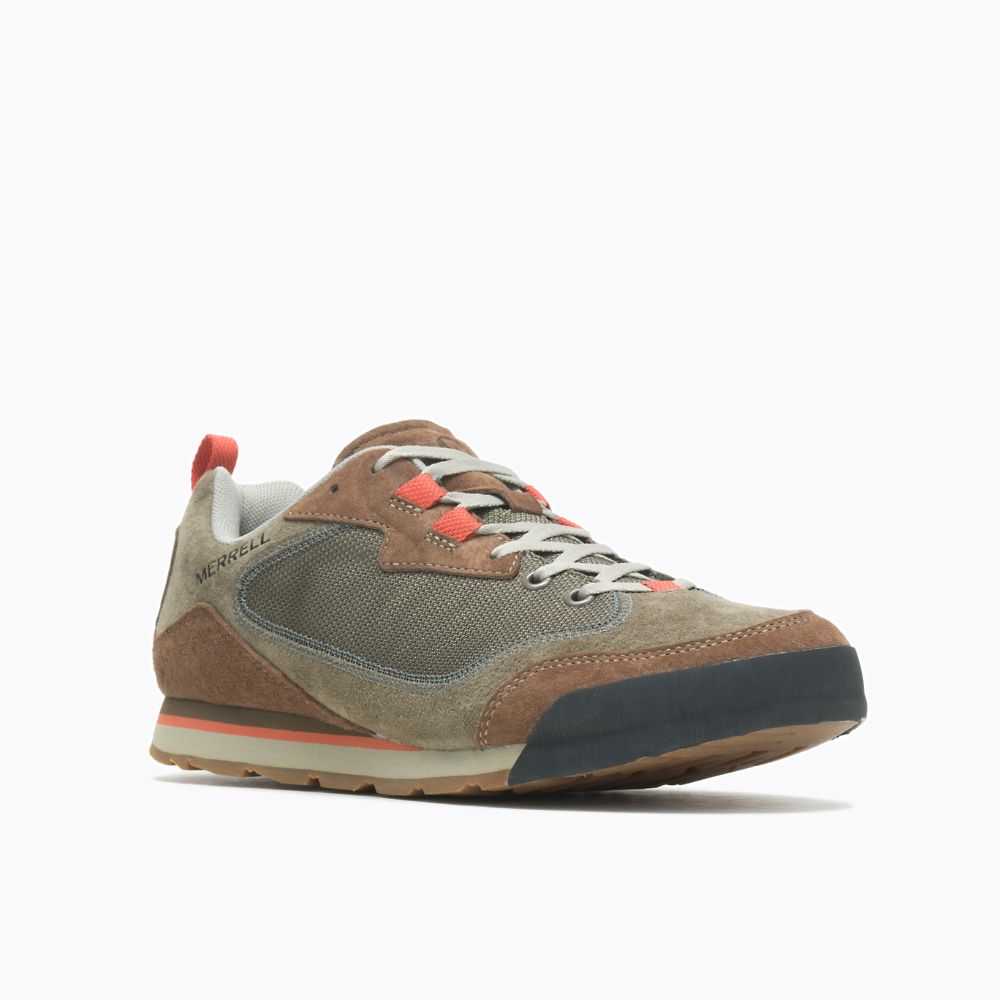 Men's Merrell Burnt Rock Travel Suede Sneakers Olive | Israel-9632487