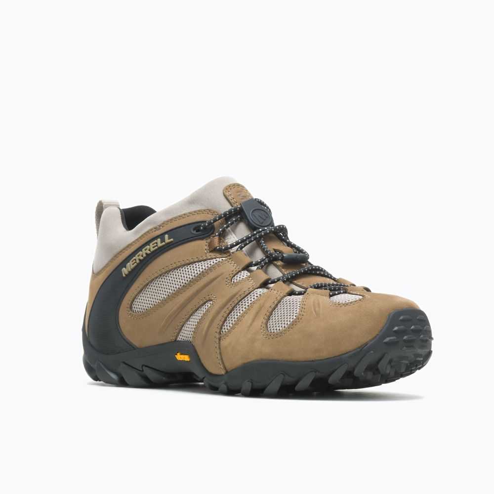 Men's Merrell Chameleon 8 Stretch Hiking Shoes Light Brown | Israel-396781