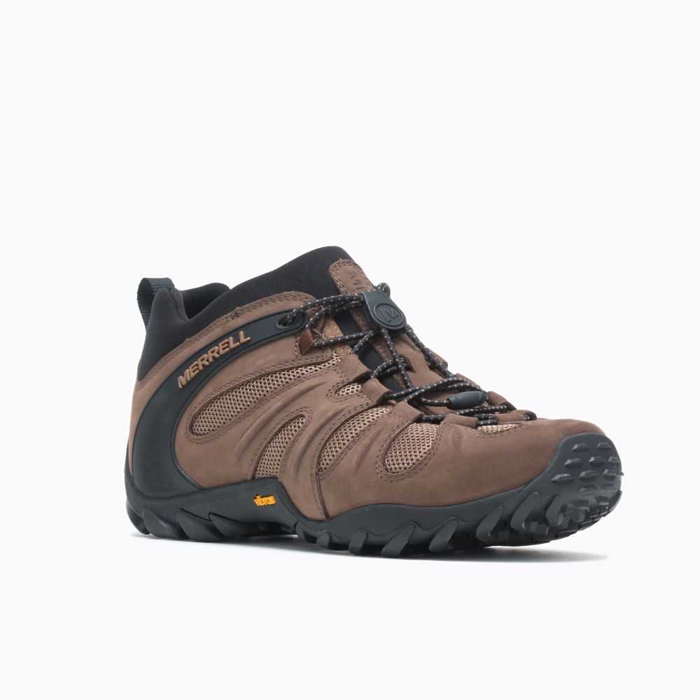 Men's Merrell Chameleon 8 Stretch Hiking Shoes Brown | Israel-816703