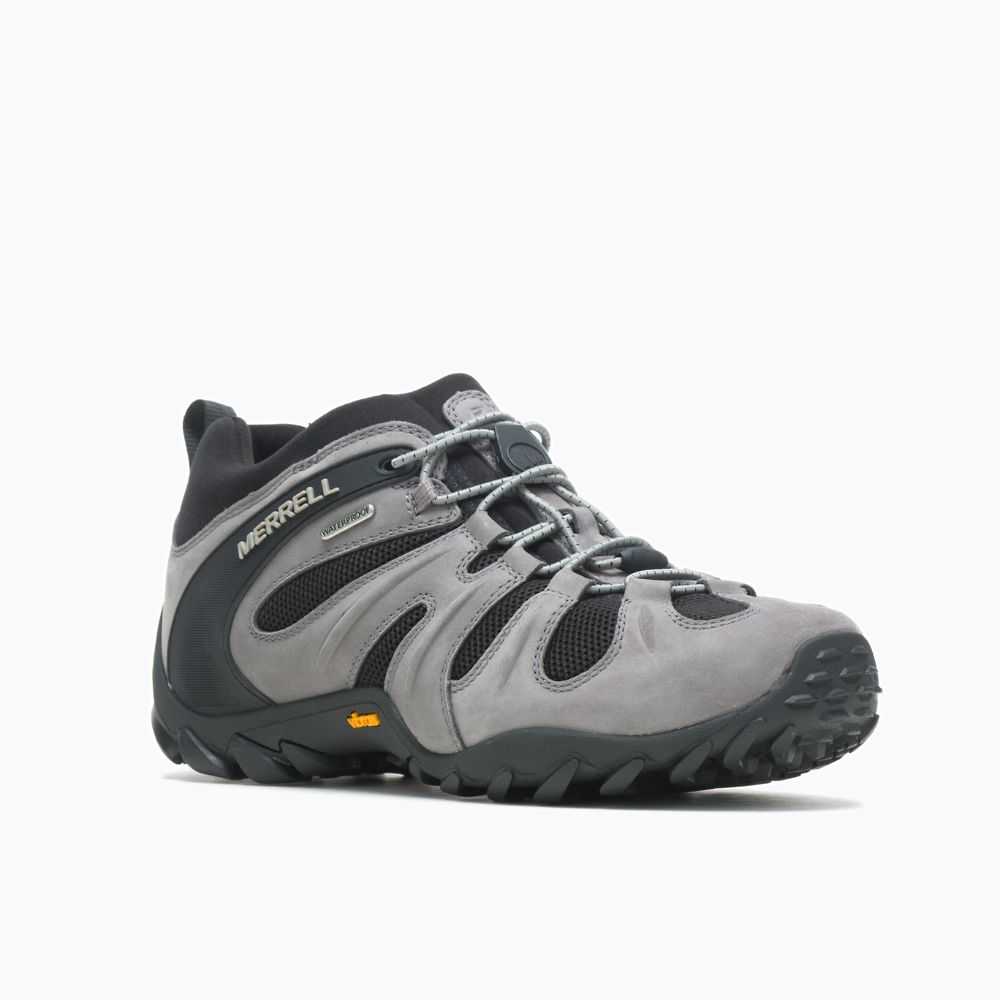 Men's Merrell Chameleon 8 Stretch Waterproof Sneakers Deep Grey | Israel-386274