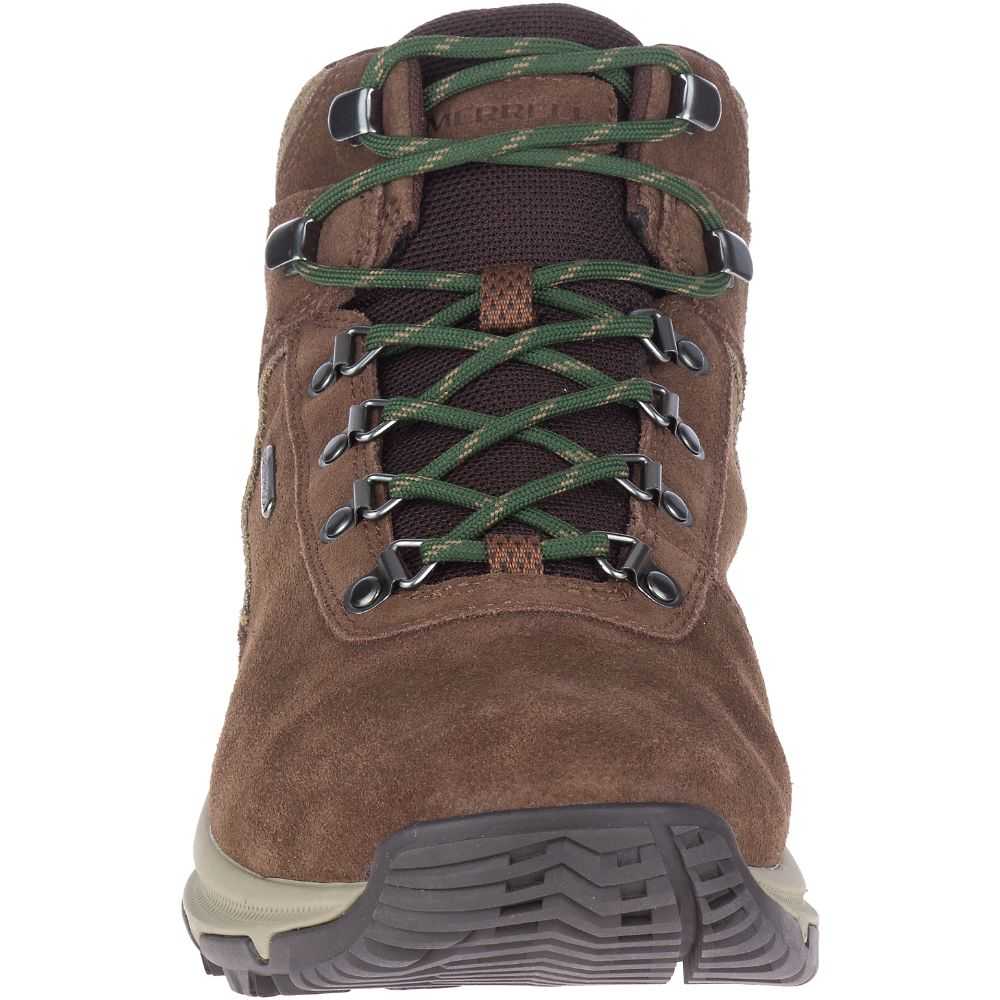 Men's Merrell Erie Mid Waterproof Wide Width Hiking Boots Brown | Israel-1934278