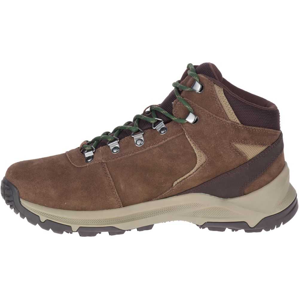 Men's Merrell Erie Mid Waterproof Wide Width Hiking Boots Brown | Israel-1934278