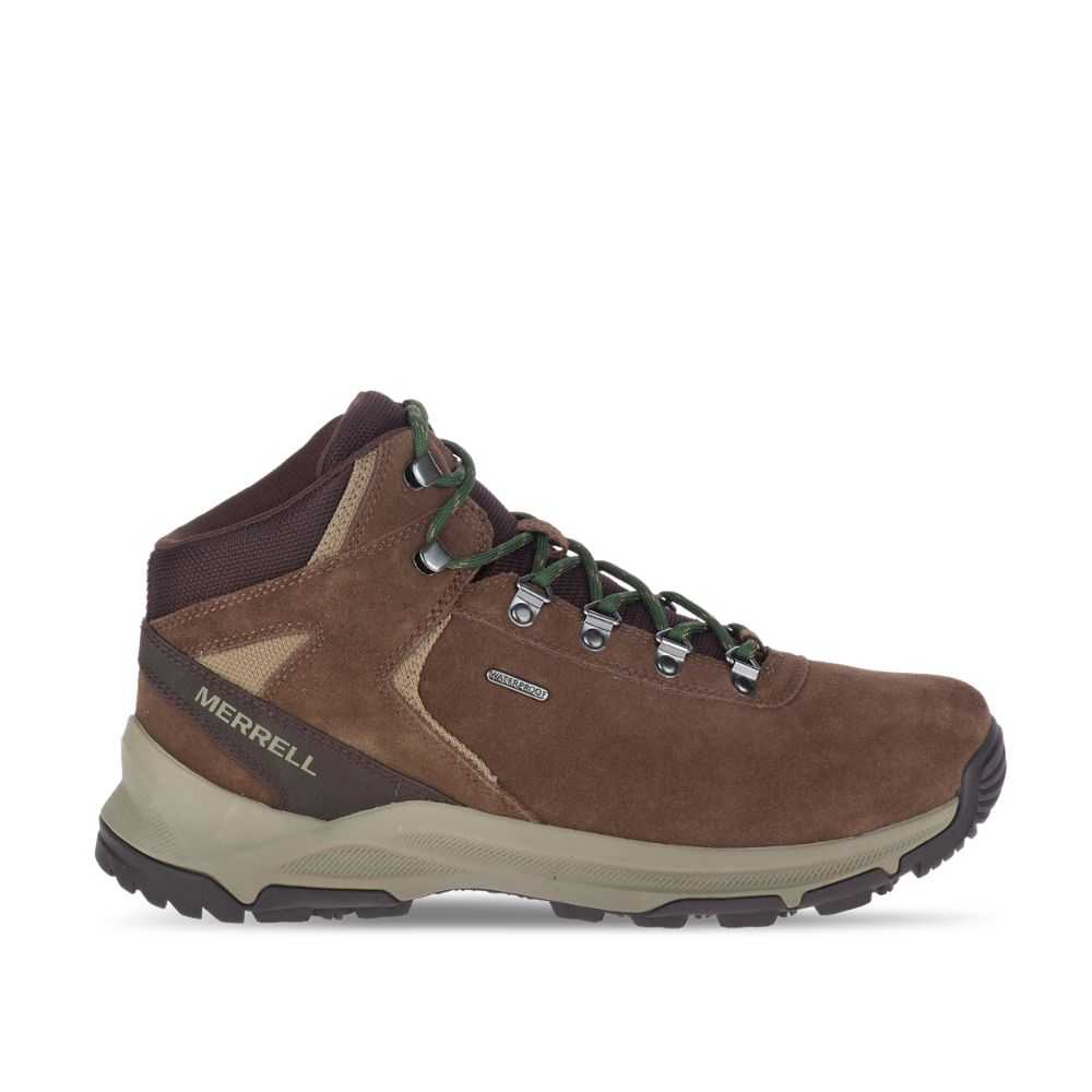 Men\'s Merrell Erie Mid Waterproof Wide Width Hiking Boots Brown | Israel-1934278