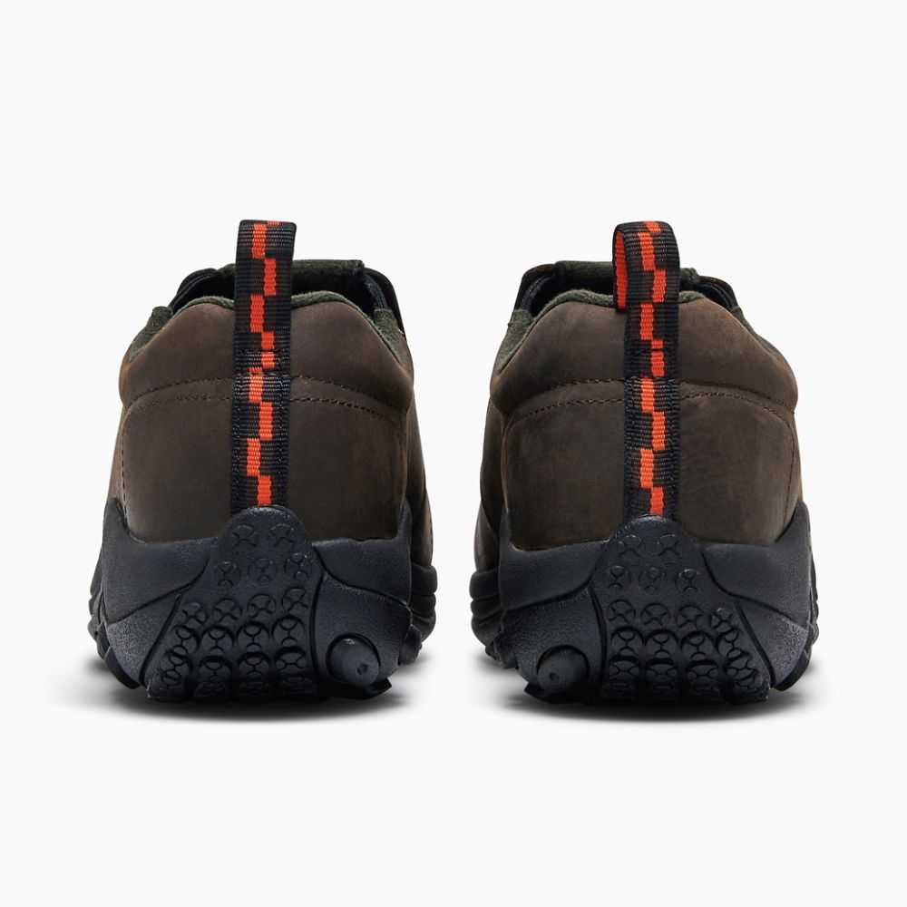 Men's Merrell Jungle Moc Leather Comp Toe Work Shoes Dark Brown | Israel-840619