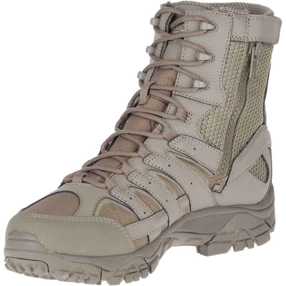 Men's Merrell Moab 2 8 Tactical Waterproof Work Boots Grey | Israel-329486